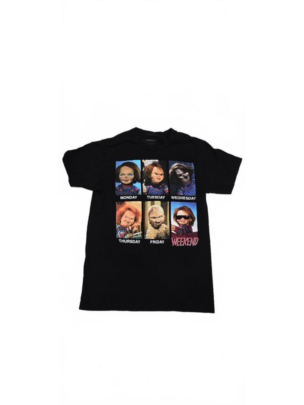 Chucky Themed Black Graphic T-Shirt Size S